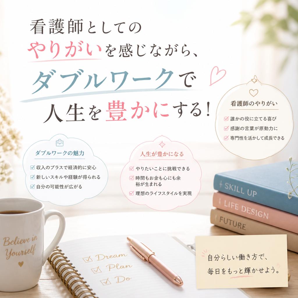看護師としてのやりがいを感じながら、ダブルワークで人生を豊かにする！