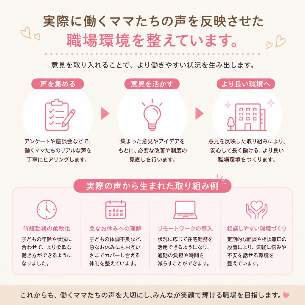 ママさんの声を大切に